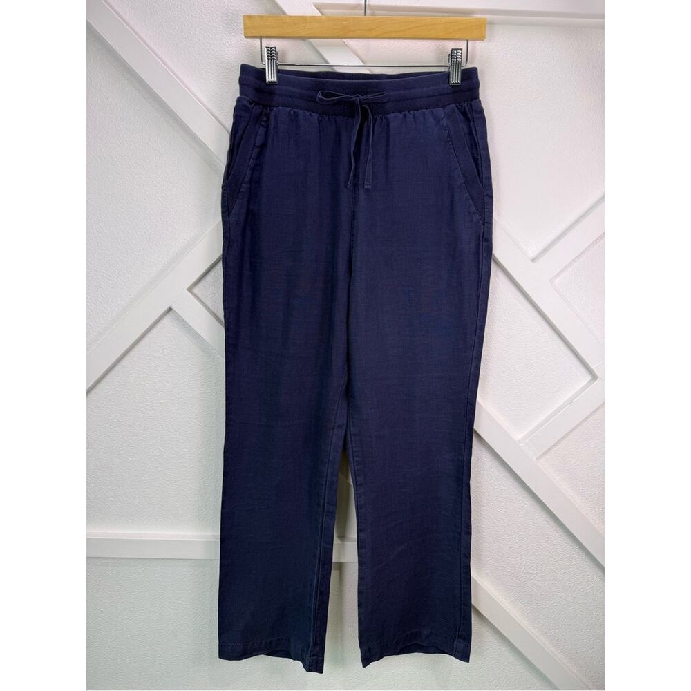 Michael Stars Nolan 100% Linen Drawstring Pants Nocturnal Navy Size XS - Picture 2 of 12